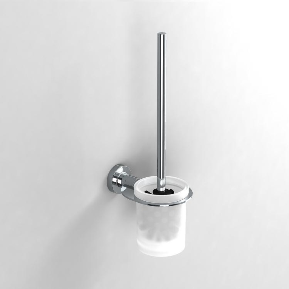 Close up product image of the Origins Living Tecno Project Chrome Toilet Brush